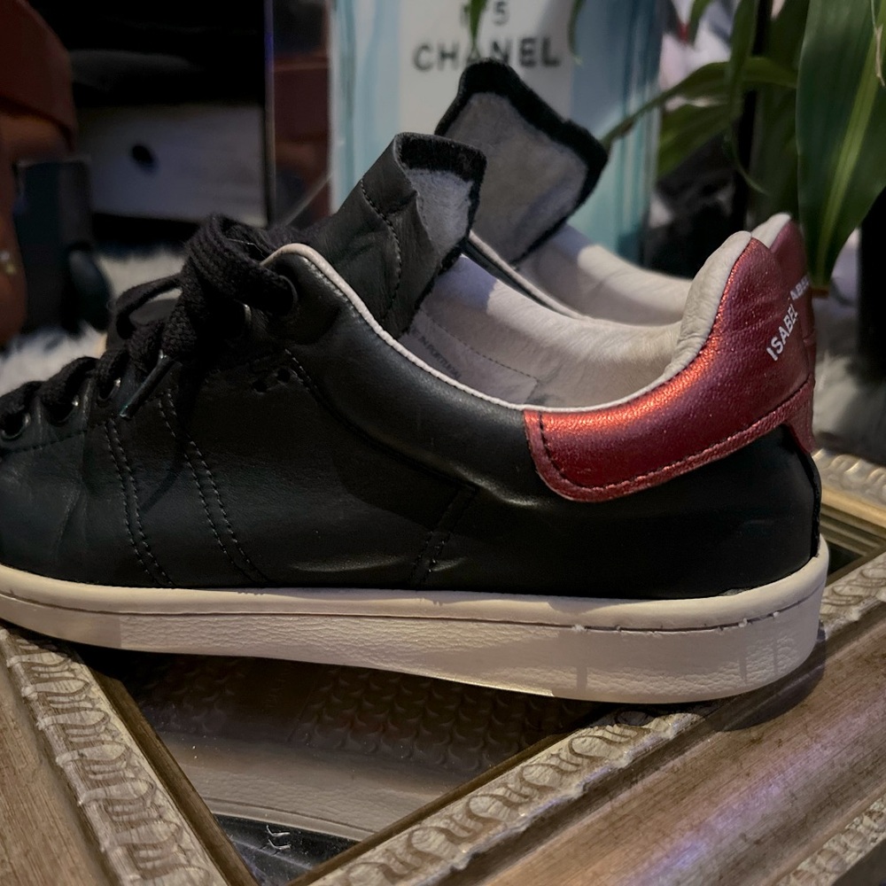Isabel Marant dark blue and red Leather Sneakers - Picture 3 of 5